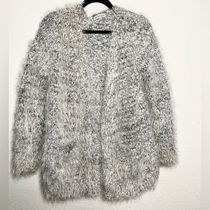 HEARTLOOM Open Front Textured Long Cardigan XS Gray